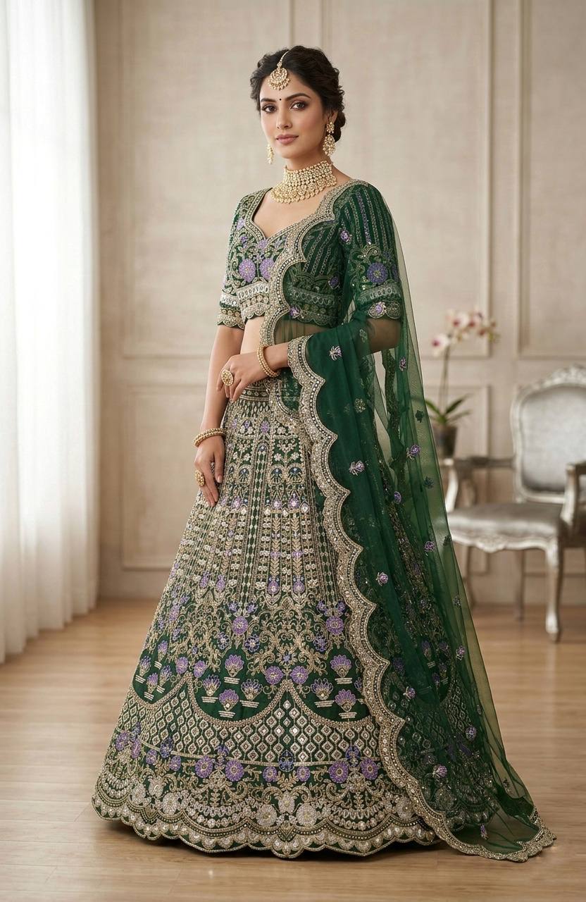 Launching 4 meter flared Coding Sequins Cut Work Lehenga