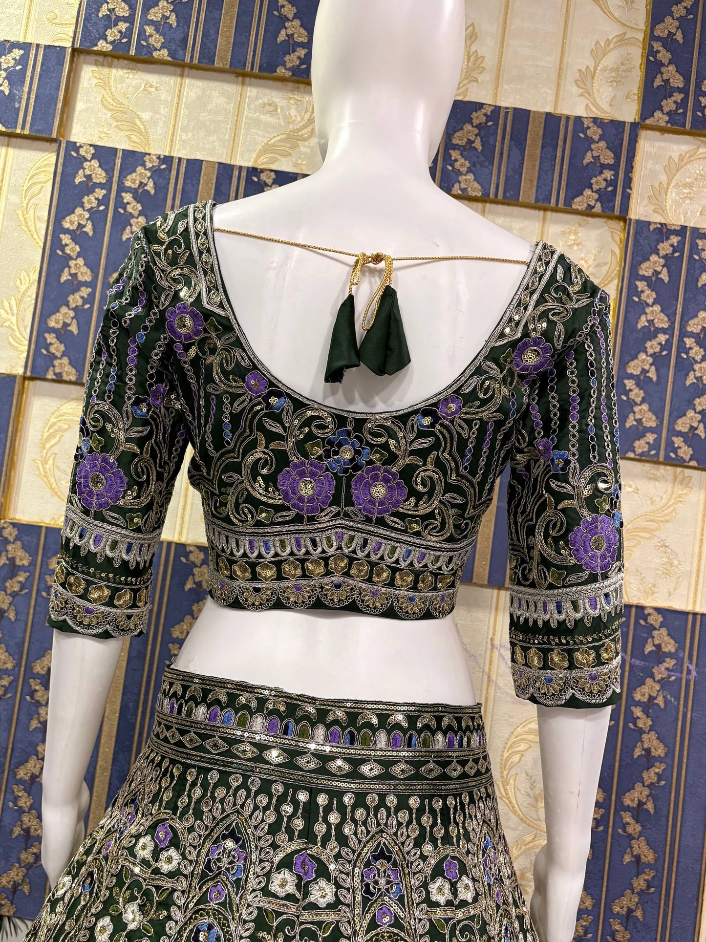 Launching 4 meter flared Coding Sequins Cut Work Lehenga