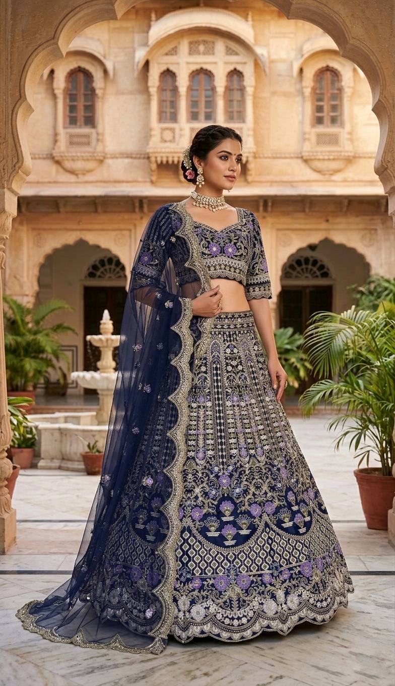 Launching 4 meter flared Coding Sequins Cut Work Lehenga