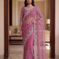 Net Intricately Bidds handwork embroidered saree
