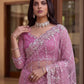 Net Intricately Bidds handwork embroidered saree