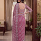 Net Intricately Bidds handwork embroidered saree