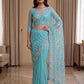 Net Intricately Bidds handwork embroidered saree