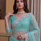 Net Intricately Bidds handwork embroidered saree