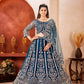 Butterfly Net Sequins and Codding Embroidery Work Choli