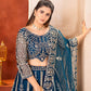 Butterfly Net Sequins and Codding Embroidery Work Choli
