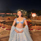 Slub silk lehenga with Resham dori & rainbow sequins work choli