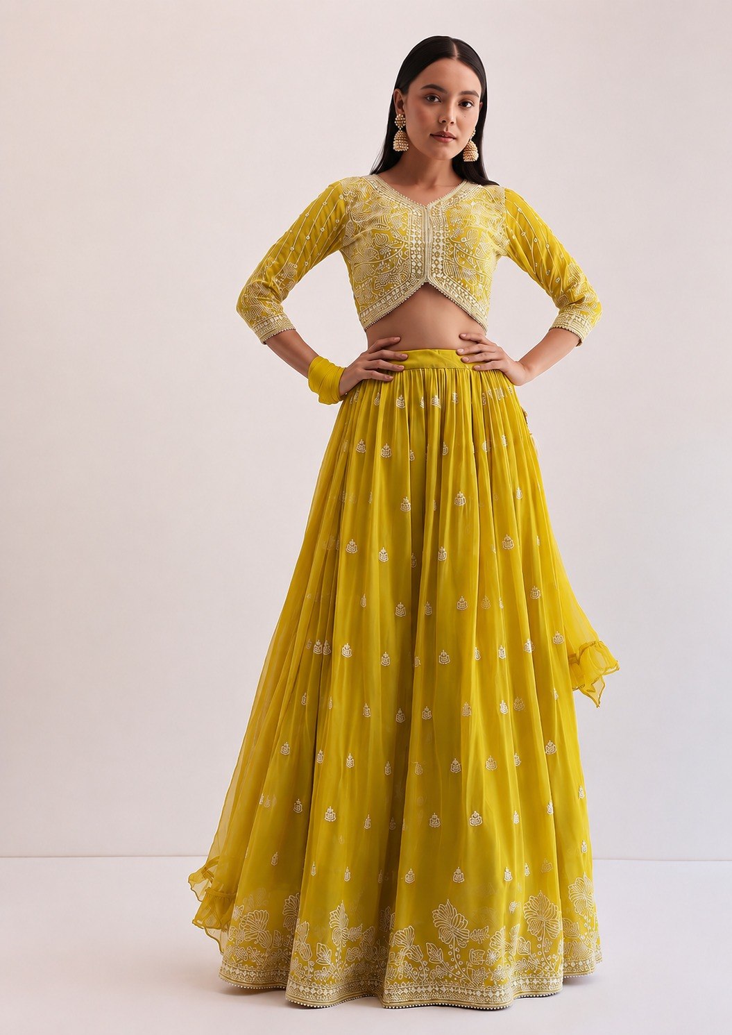 Faux Georgette Sequence Embroidery Work Choli