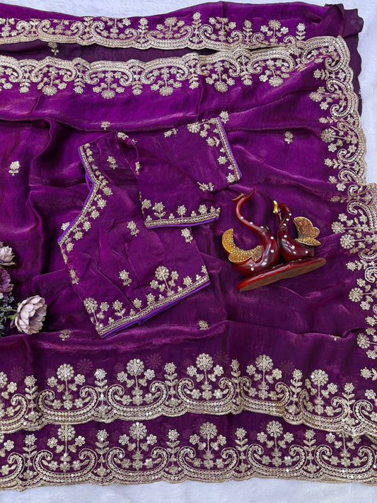 Soft Two tone Space Silk Saree