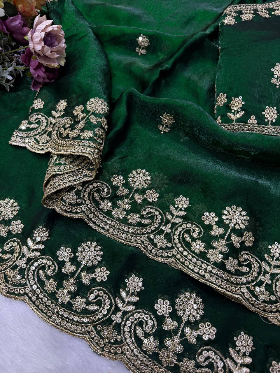 Soft Two tone Space Silk Saree