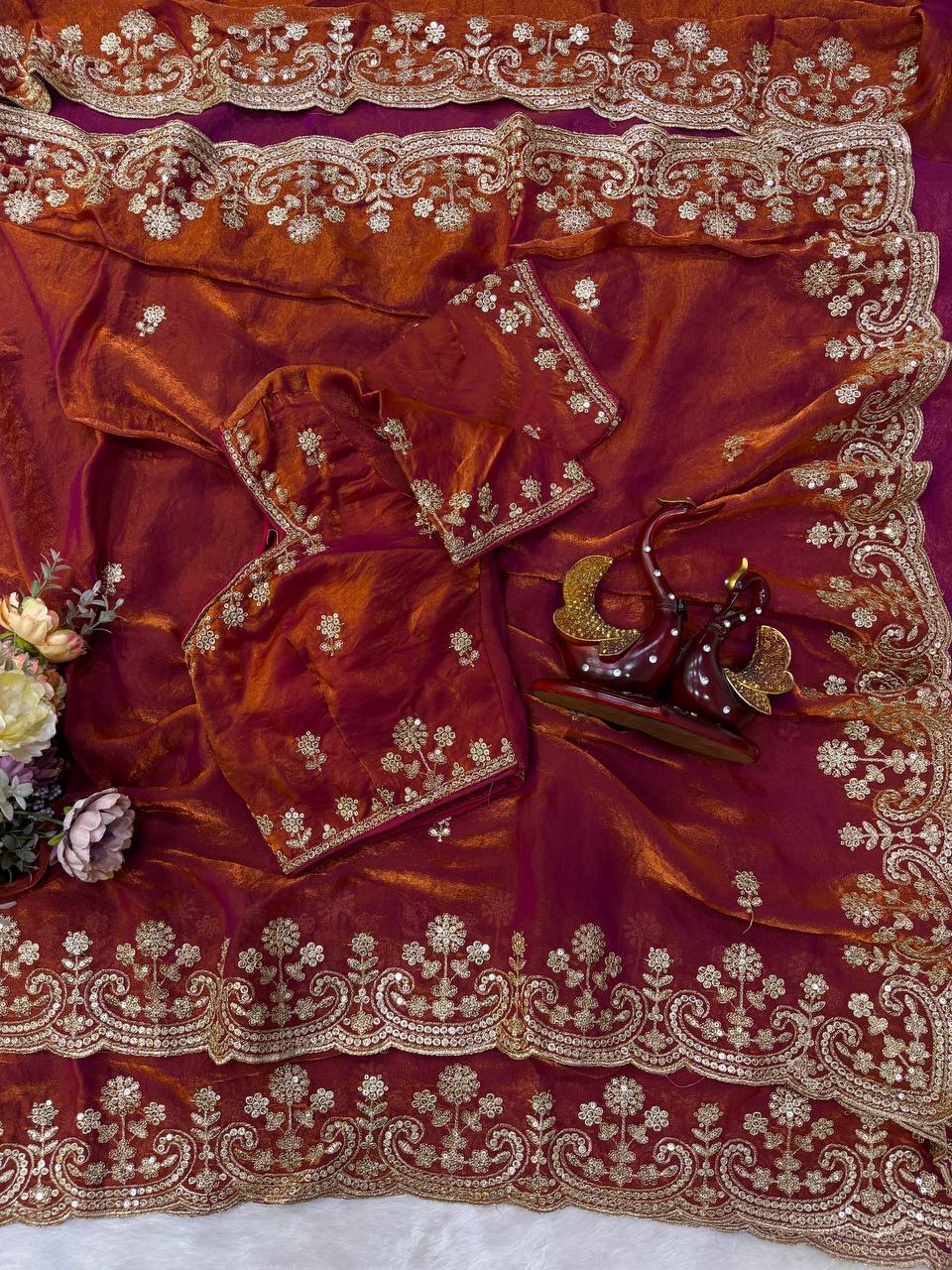 Soft Two tone Space Silk Saree
