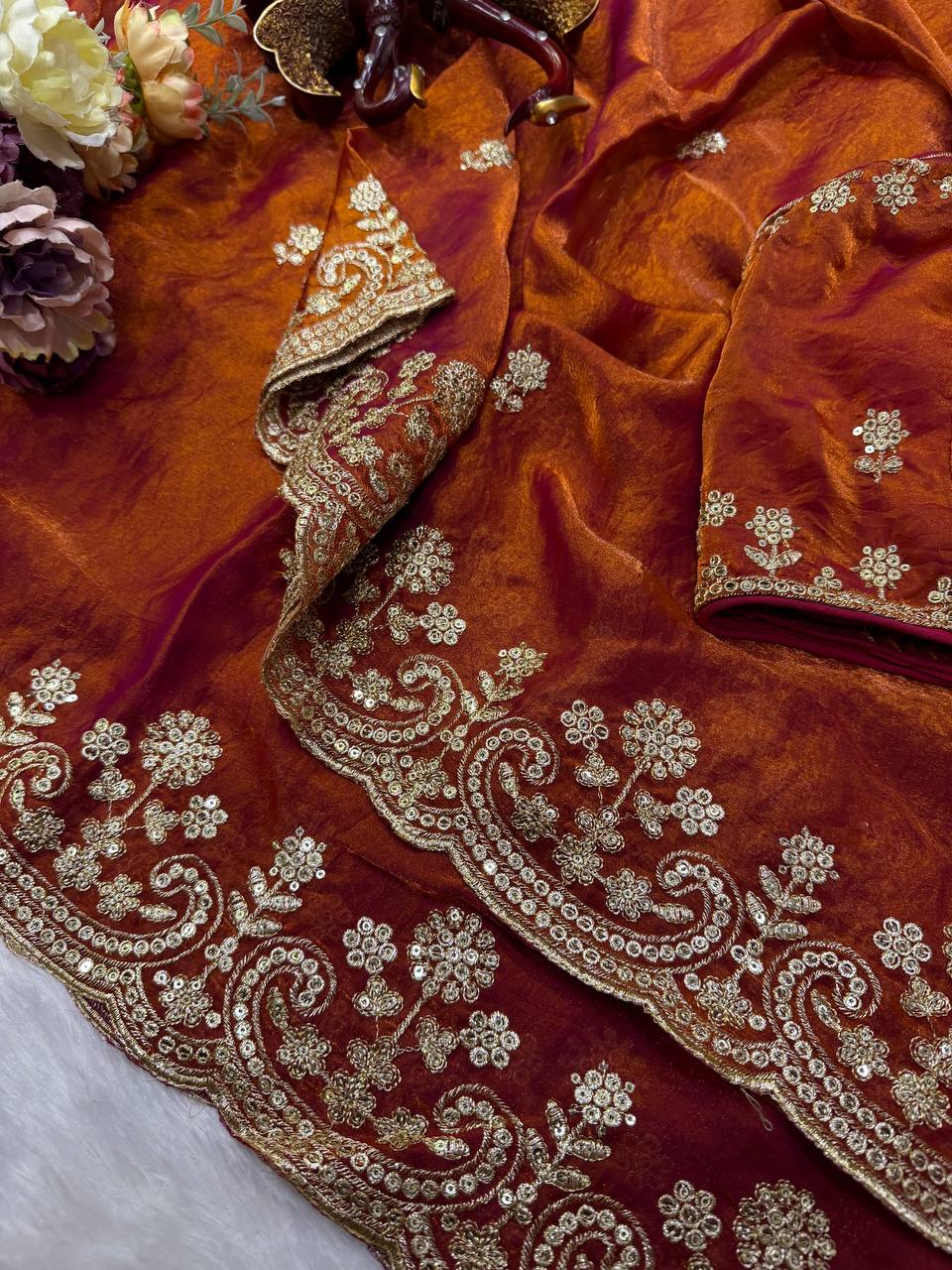 Soft Two tone Space Silk Saree