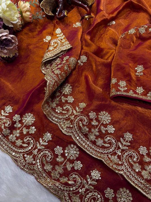 Soft Two tone Space Silk Saree