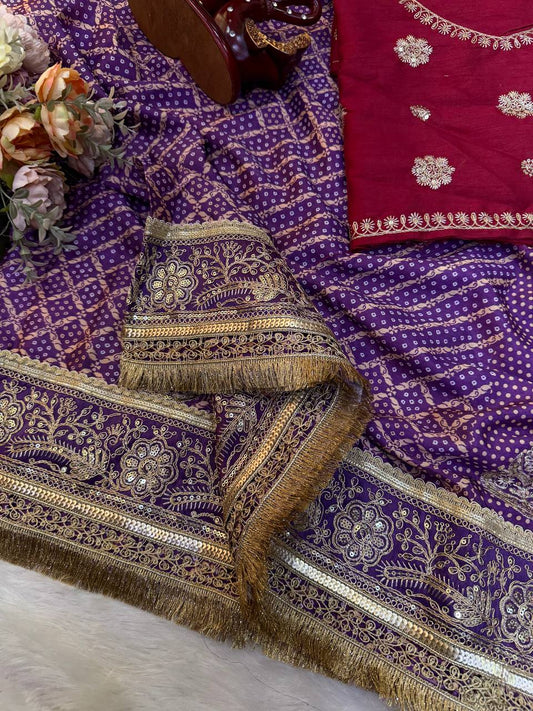 Soft Chinnon Silk with beautiful print Saree