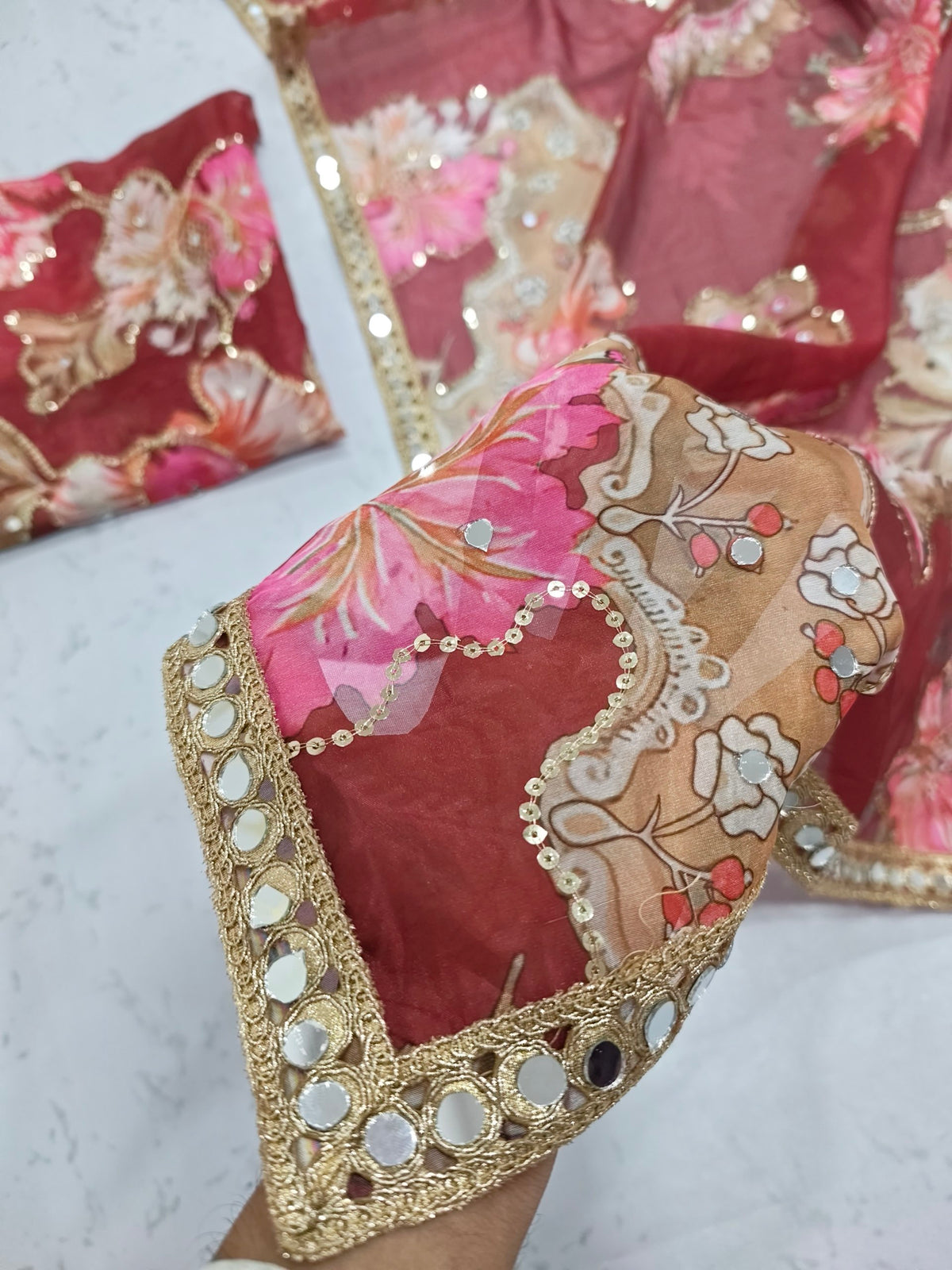 Premium Tabby Silk Embellished With Beautiful Print Saree