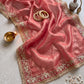 Silver Tissue Silk Designer Embroidery Work Saree