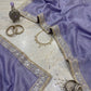 Silver Tissue Silk Designer Embroidery Work Saree