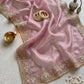 Silver Tissue Silk Designer Embroidery Work Saree