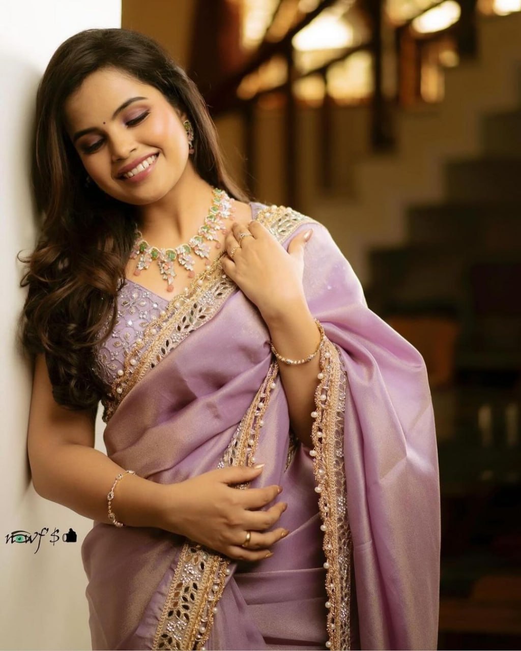 Silver Tissue Silk Designer Embroidery Work Saree