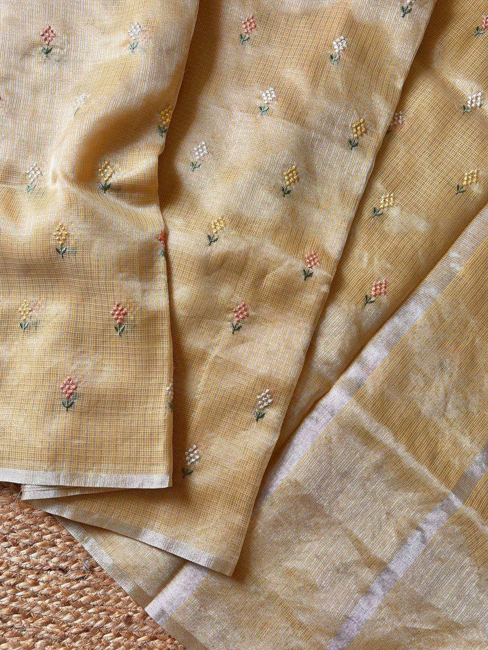 Superb Soft Kota doriya fabric with zari chex fabric saree
