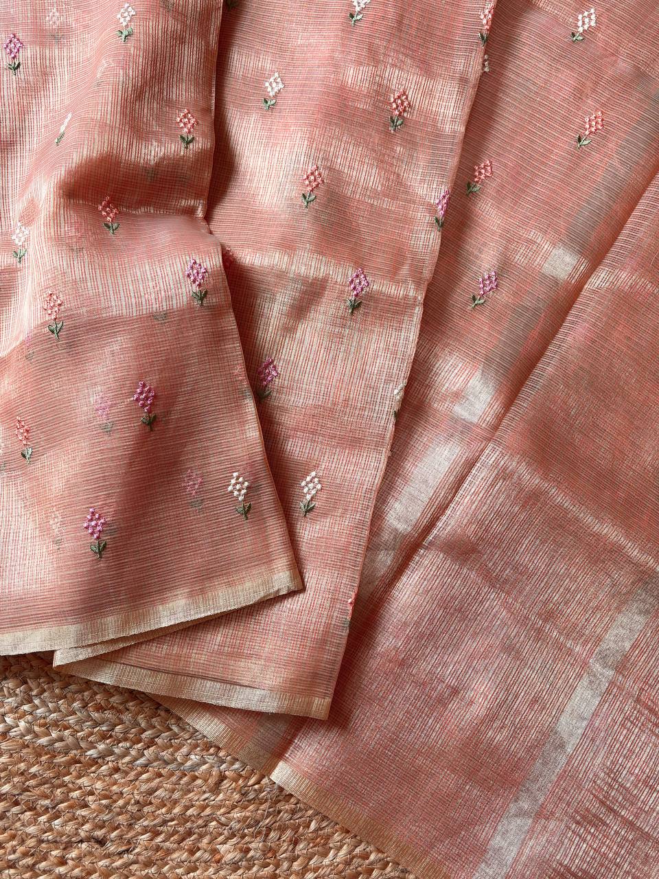 Superb Soft Kota doriya fabric with zari chex fabric saree