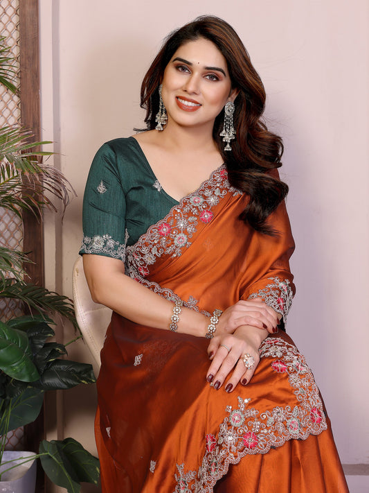 Party Wear Soft Rangoli Silk Saree