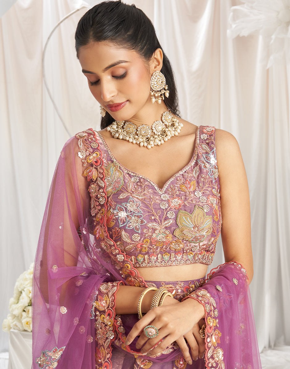 Fandy Zari Sequence & Embroidery Choli
