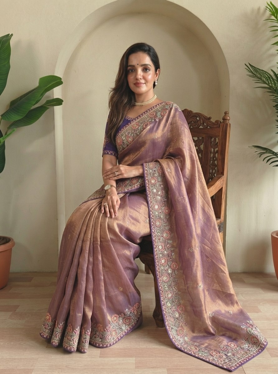 Party & Wedding Wear Soft Fendy silk Saree