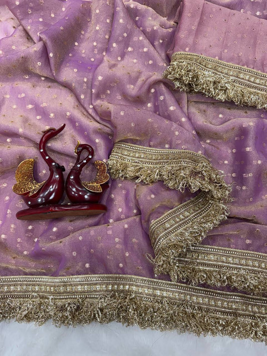 Moss silk with Jaquard Butti Saree