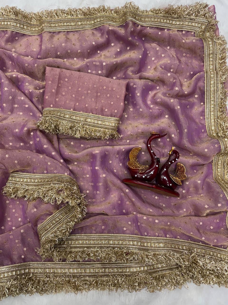 Moss silk with Jaquard Butti Saree