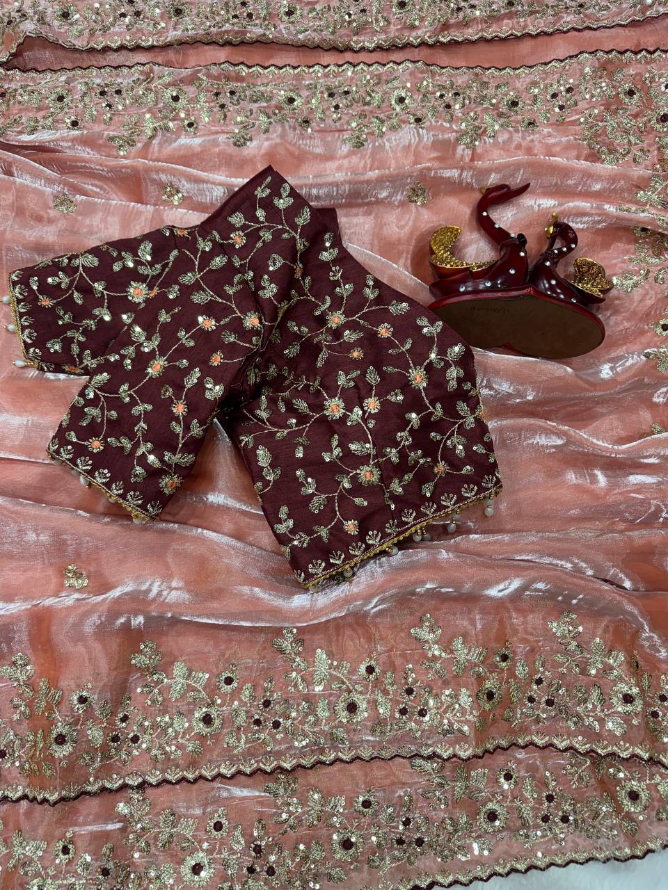 Soft Gmy Silk Beautiful Sequence embroidery work saree