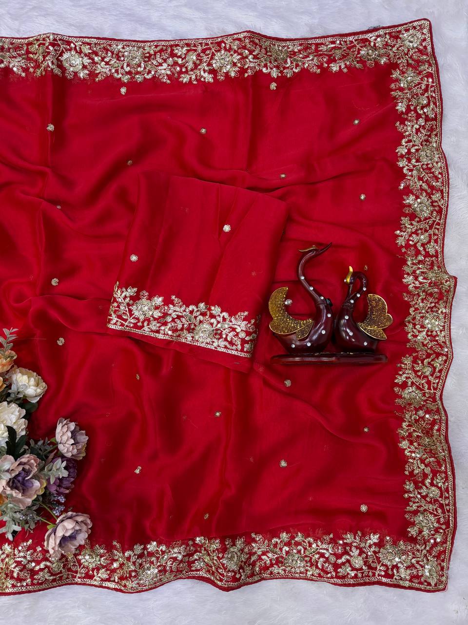 KARVA CHOUTH SPECIAL PREMIUM RED COLOR SAREE