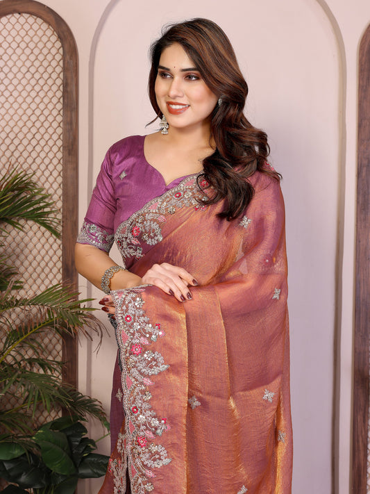 Party Wear Soft  Fendy Chiffon silk Saree