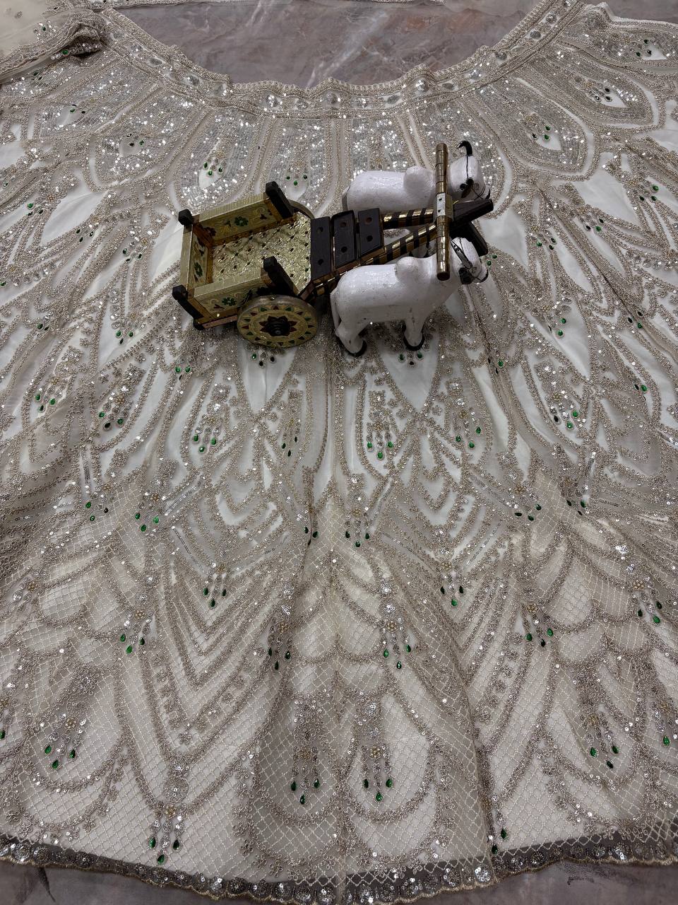 Launching 4 meter flared Premium Quality Soft Net Lehenga