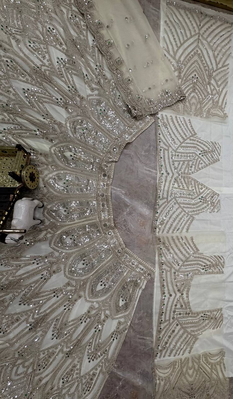 Launching 4 meter flared Premium Quality Soft Net Lehenga