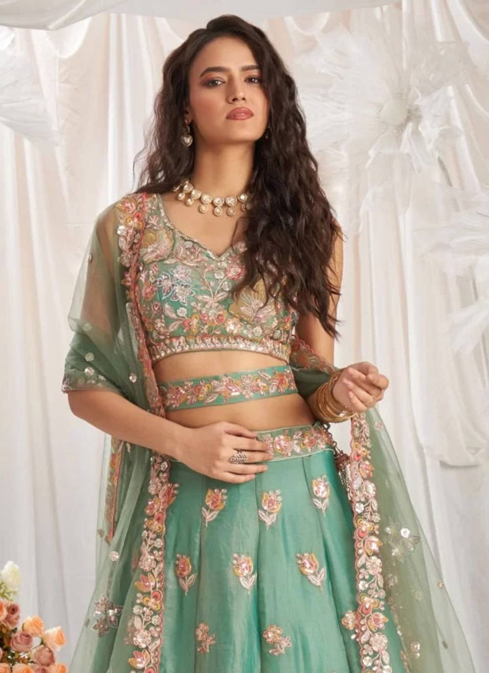 Fandy Zari Sequence & Embroidery Choli