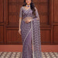 Net Bidds sequence pearls Embroidery Work Saree
