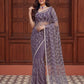Net Bidds sequence pearls Embroidery Work Saree