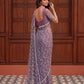 Net Bidds sequence pearls Embroidery Work Saree