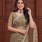 Net Bidds sequence pearls Embroidery Work Saree