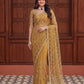 Net Bidds sequence pearls Embroidery Work Saree