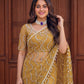 Net Bidds sequence pearls Embroidery Work Saree