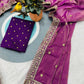 Soft Mocha Silk Beautiful Designer Saree