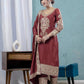 Pure Heavy Chinnon Silk With *Heavy Embroidery Coding Suit