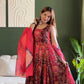 Elegant Patola printed festive gown with graceful flair