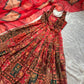 Elegant Patola printed festive gown with graceful flair