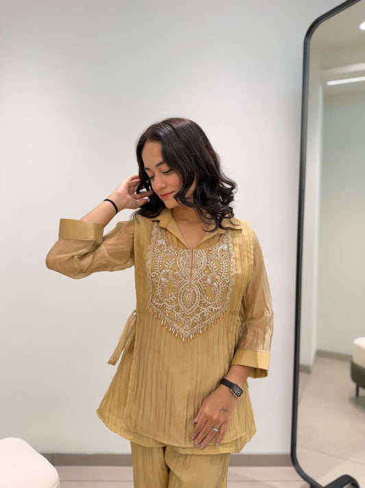 BEAUTIFUL BEADS EMBROIDERED CO-ORD SET