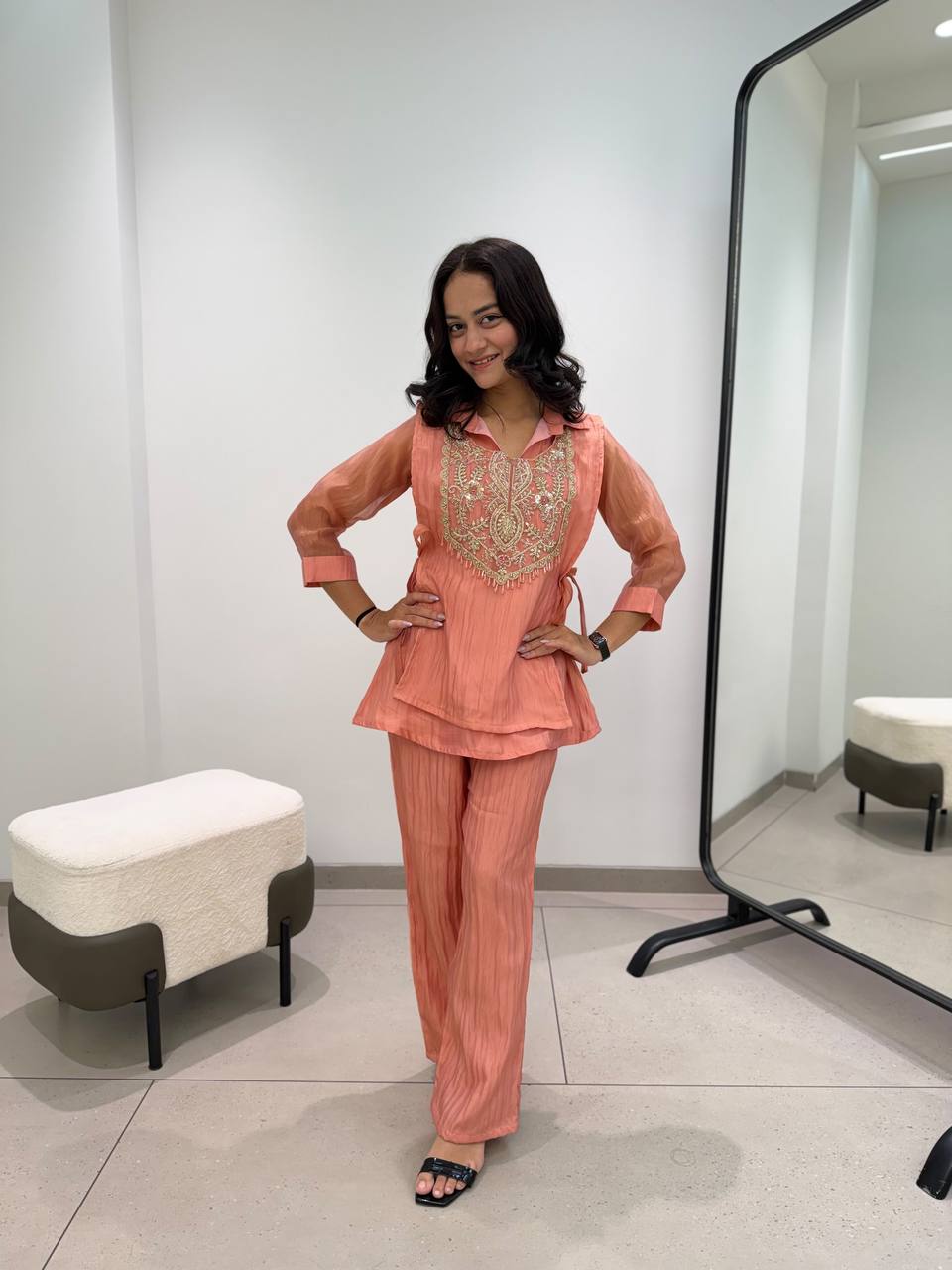 BEAUTIFUL BEADS EMBROIDERED CO-ORD SET