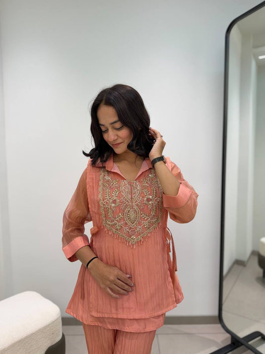 BEAUTIFUL BEADS EMBROIDERED CO-ORD SET