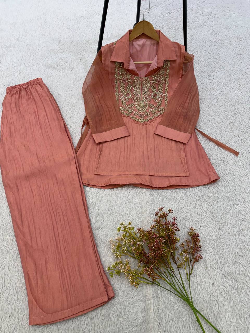 BEAUTIFUL BEADS EMBROIDERED CO-ORD SET